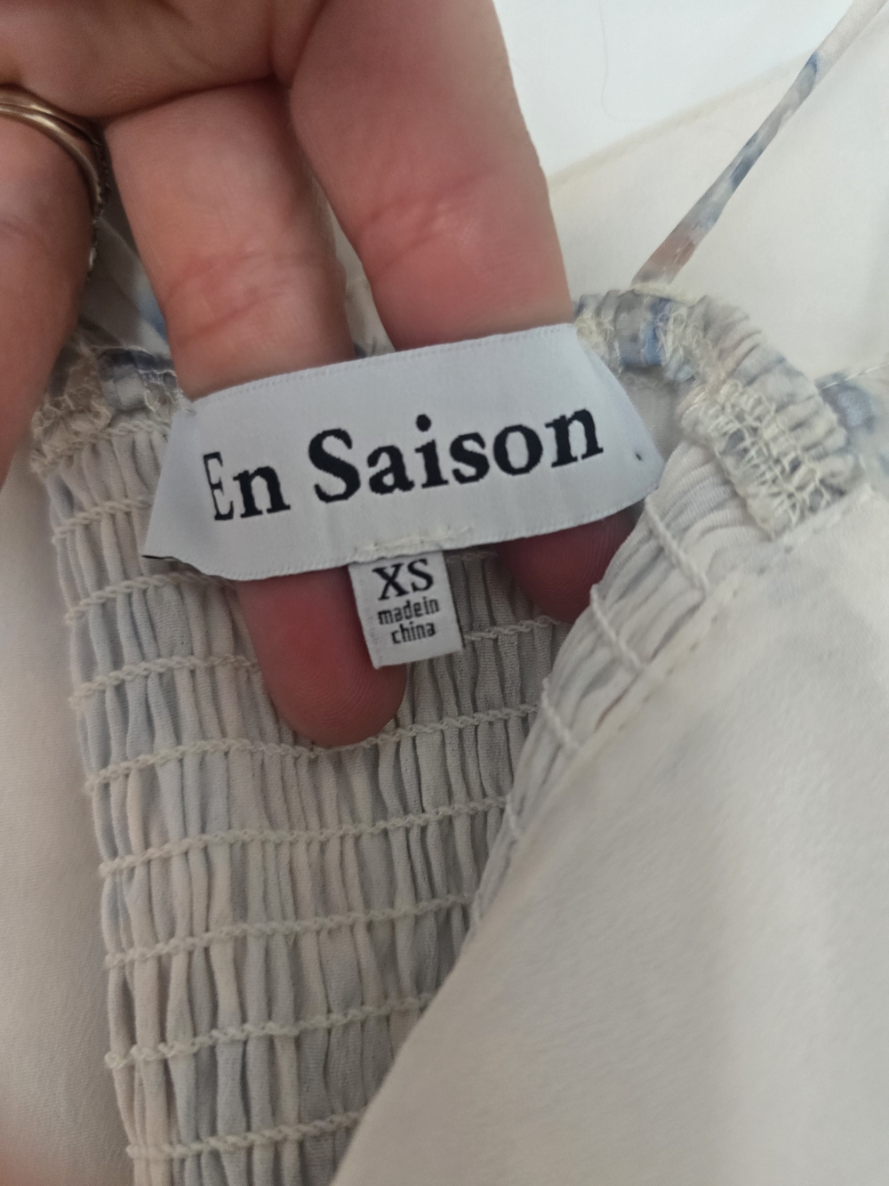 En Saison Blue and Cream Floral Maxi Dress with Spaghetti Straps - Picture 4 of 4